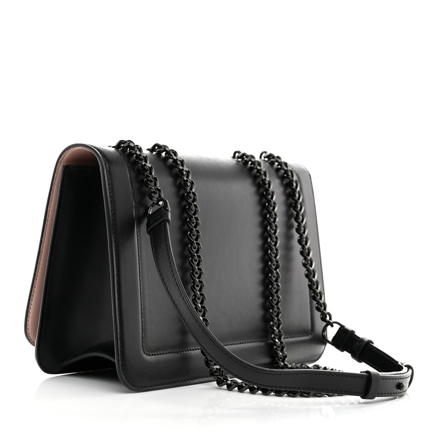 Salvatore Ferragamo Smooth Calfskin Vara Bow Chain Flap Crossbody Black 3 of 9