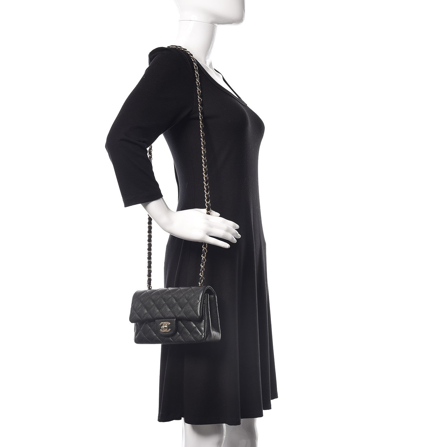 Chanel Caviar Quilted Mini Rectangular Flap Black 2 of 13