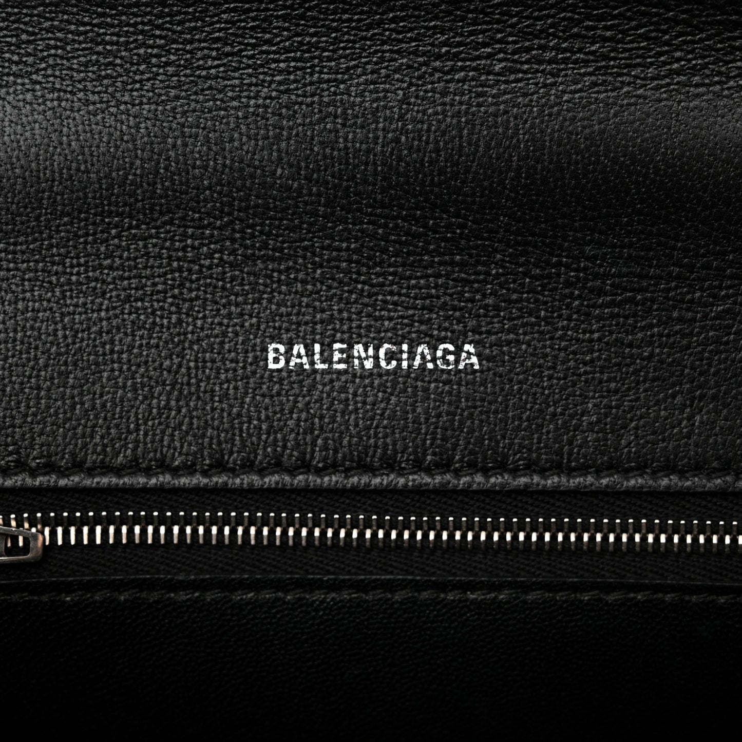 Grained Calfskin Small Hourglass Top Handle Bag Black