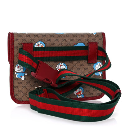 Gucci X DORAEMON Mini Vintage GG Supreme Monogram Web Slim Belt Bag Beige Cherry Red 2 of 12