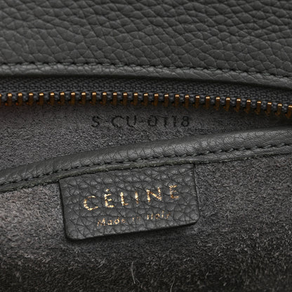 Celine Drummed Calfskin Nano Luggage Kohl 6 of 13