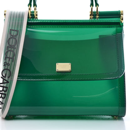 Dolce & Gabbana Rubber Semi Transparent Small Miss Sicily Satchel Verde 8 of 10