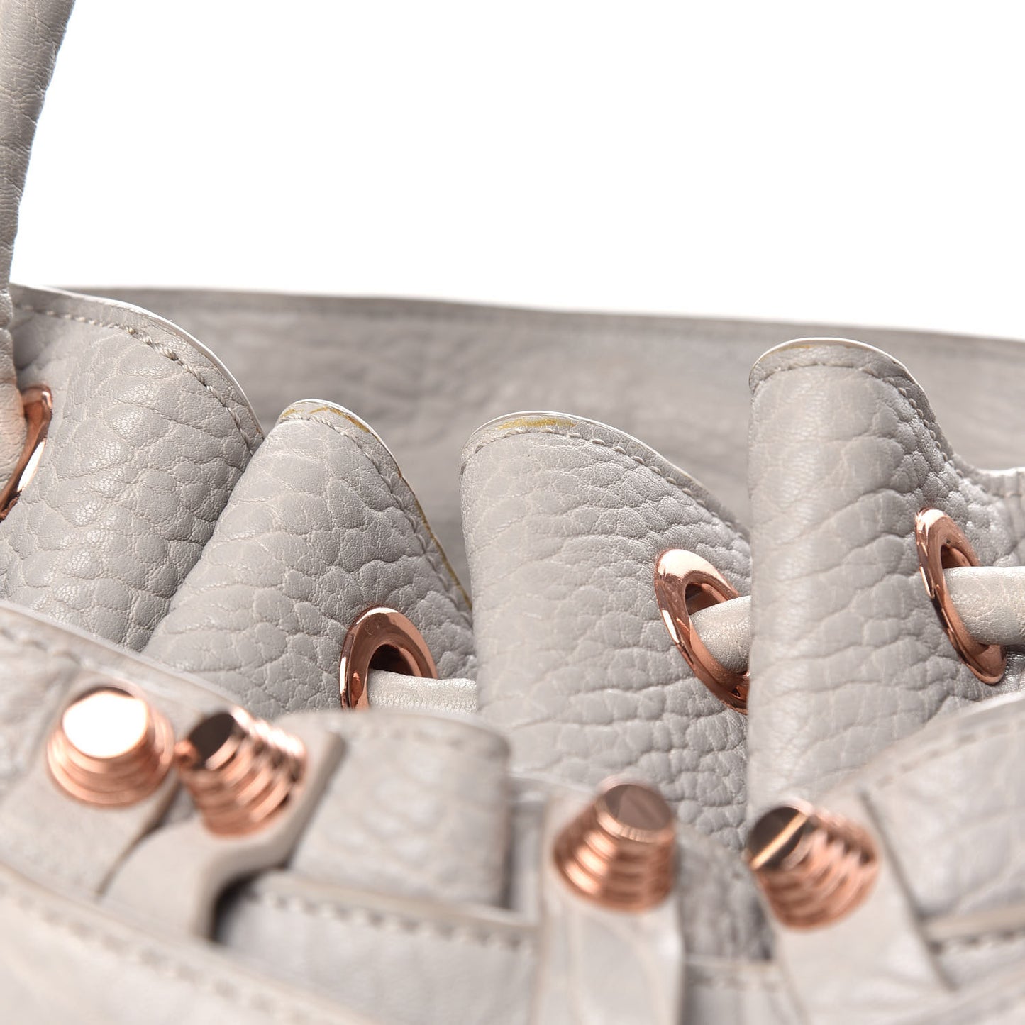 Pebbled Lambskin Diego Bucket Bag Oyster