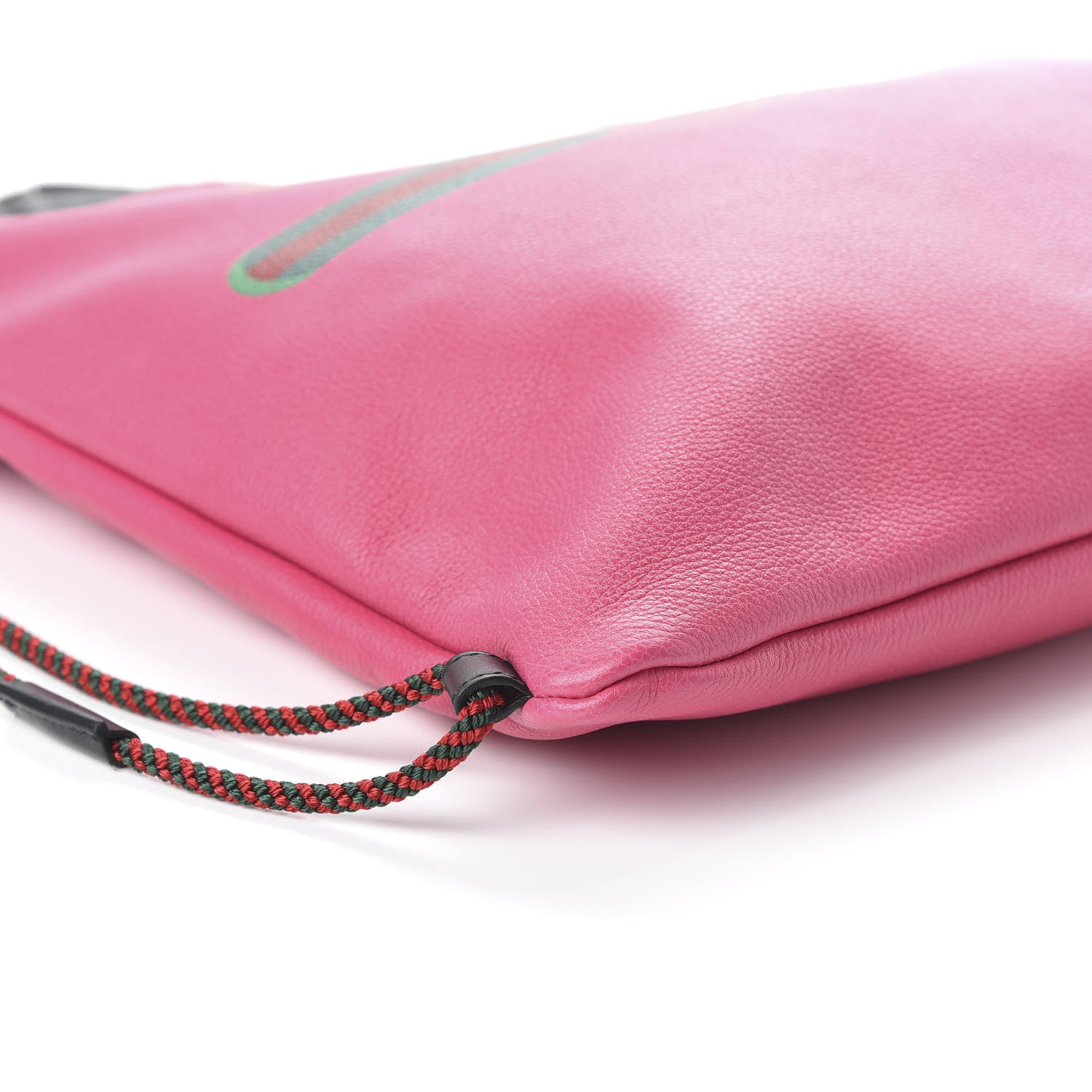 Gucci Grained Calfskin Logo Drawstring Backpack Box Pink Green Black 5 of 9