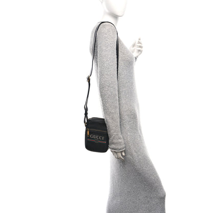 Gucci Grained Calfskin Mini Logo Messenger Bag Black 2 of 10