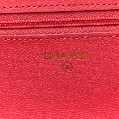 Chanel Caviar Quilted Wallet on Chain WOC Pink 6 of 8