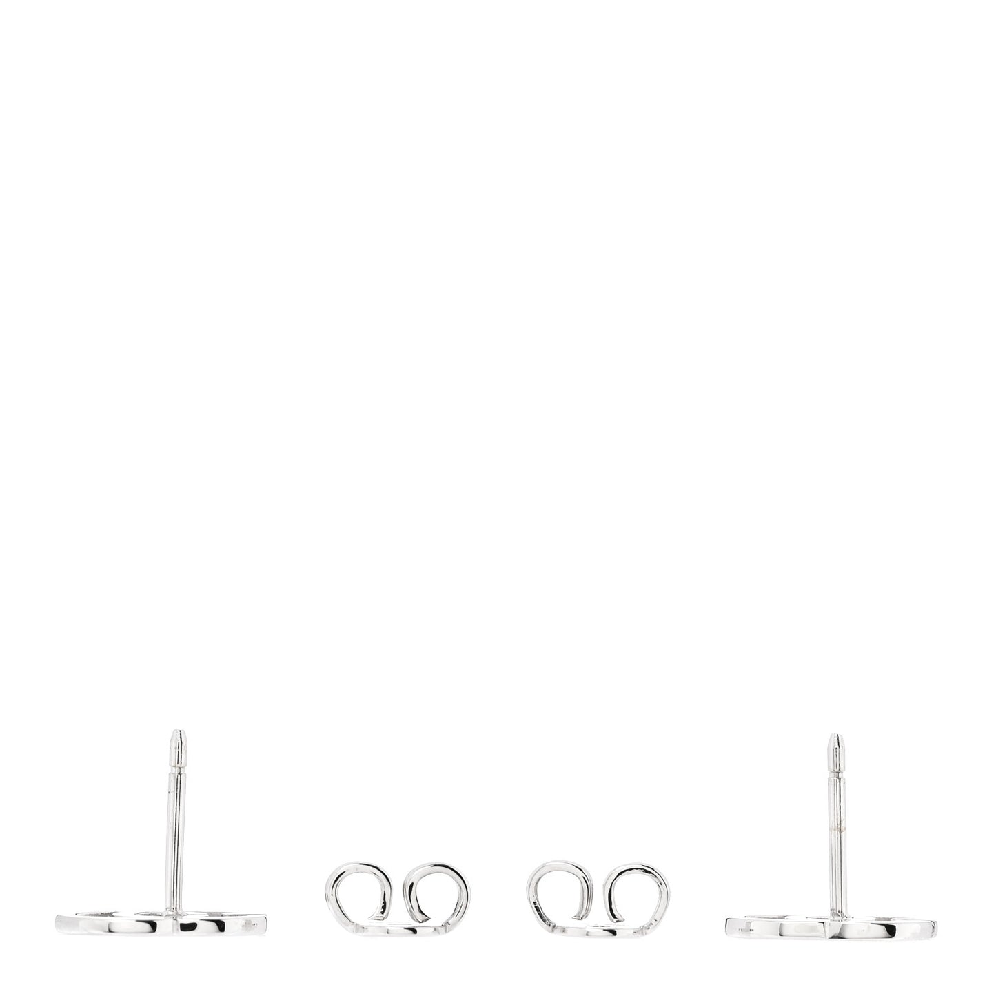 18K White Gold Running G Stud Earrings