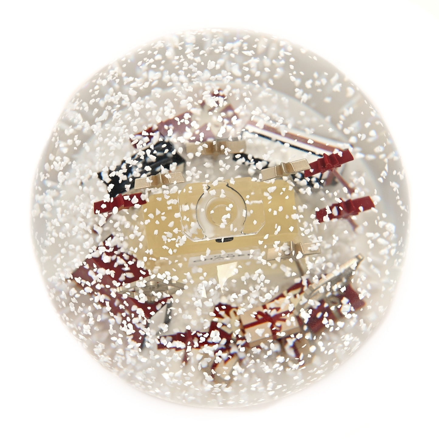 Glass N°5 Perfume Bottle Snow Globe Red
