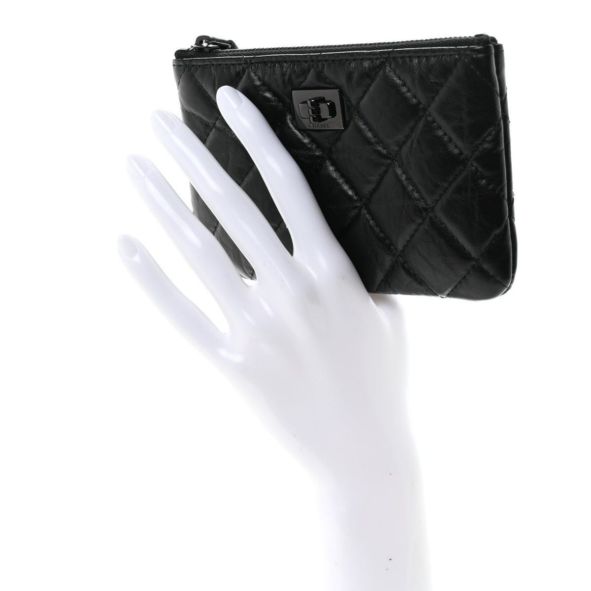 Chanel Aged Calfskin Quilted Small Reissue Cosmetic Case So Black 2 of 8