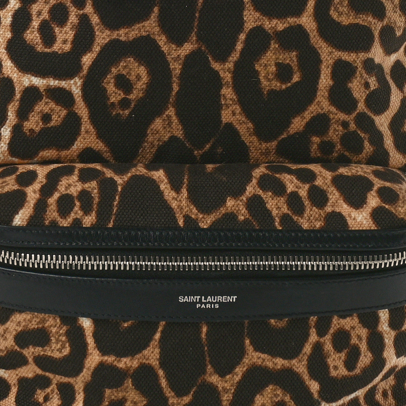 Canvas Leopard Print City Backpack Light Natural