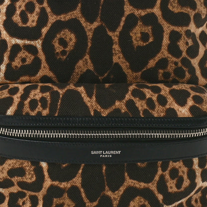 Saint Laurent Canvas Leopard Print City Backpack Light Natural 10 of 10