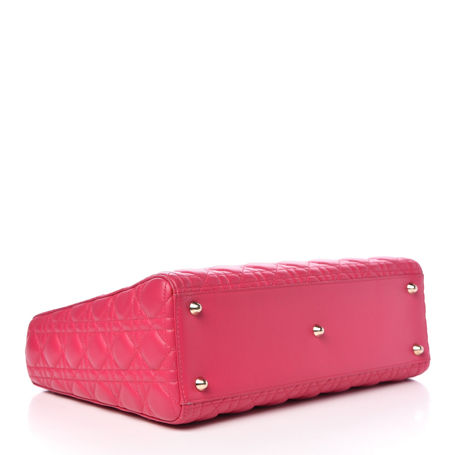 Christian Dior Lambskin Cannage Large Lady Dior Fuchsia 4 of 12