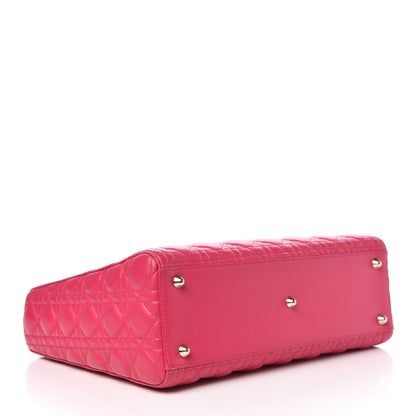 Christian Dior Lambskin Cannage Large Lady Dior Fuchsia 4 of 12