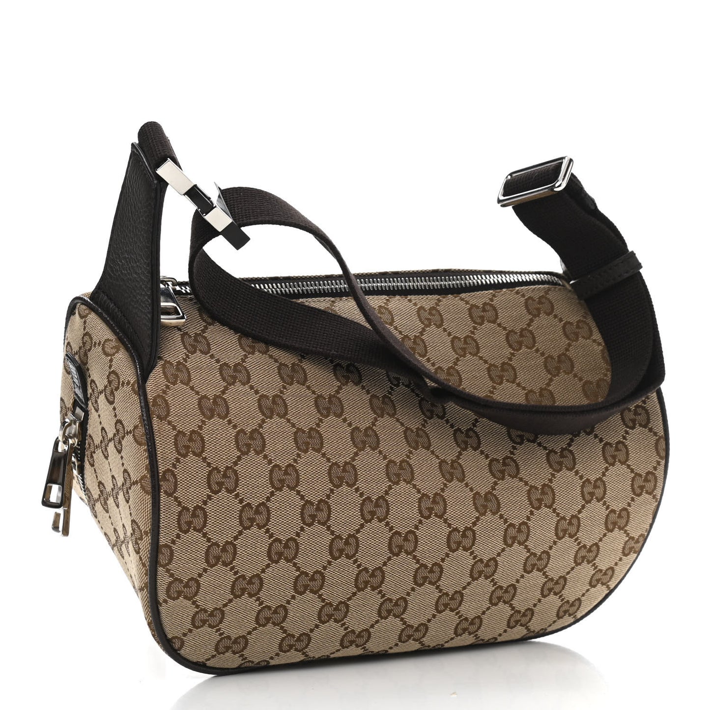 Monogram Dollar Calfskin Waist Pouch Beige Ebony Testa di Moro Marrone Scuro