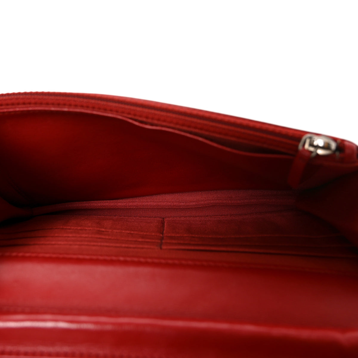Lambskin Quilted Wallet On Chain WOC Red