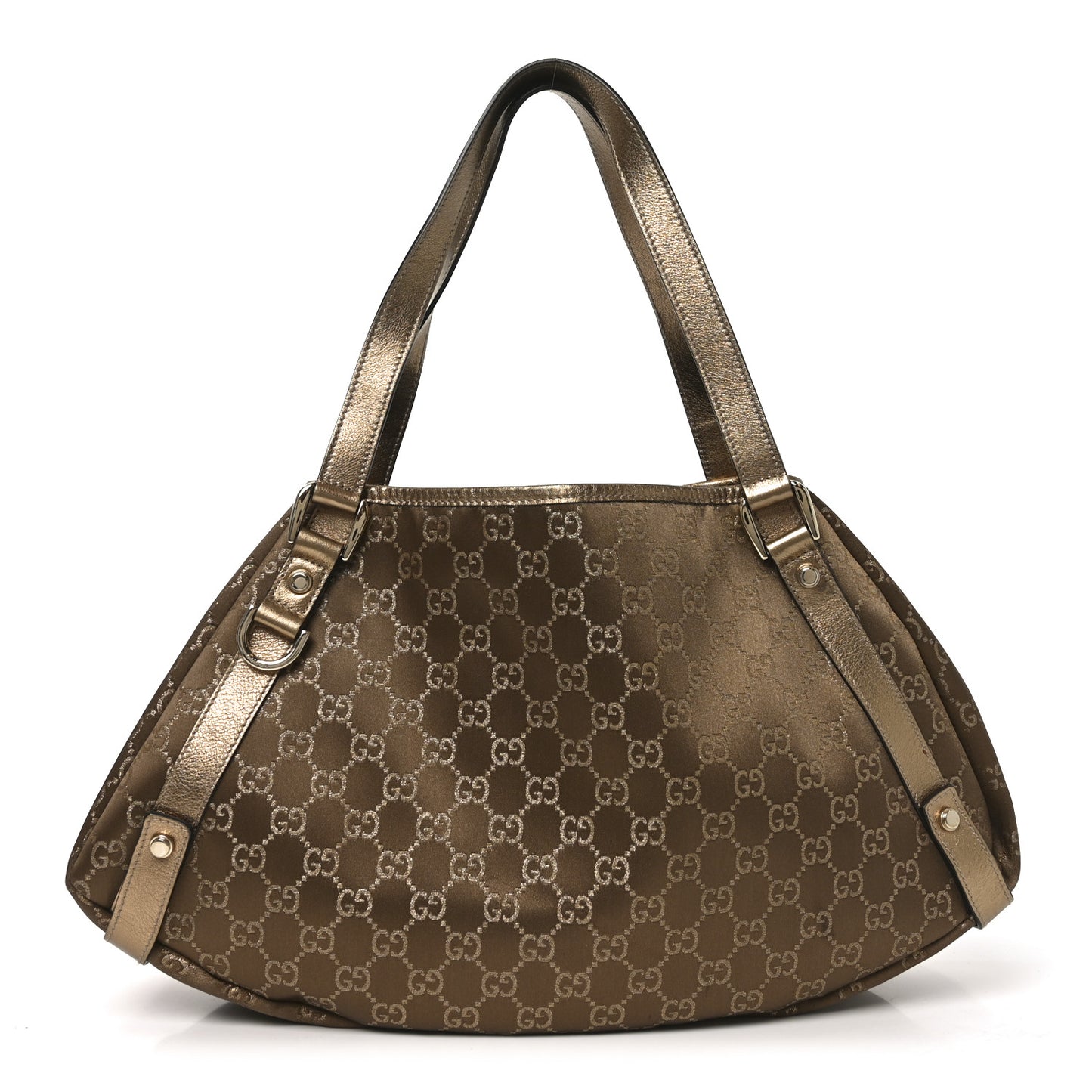 Satin Monogram Medium Abbey Shoulder Bag Bronze