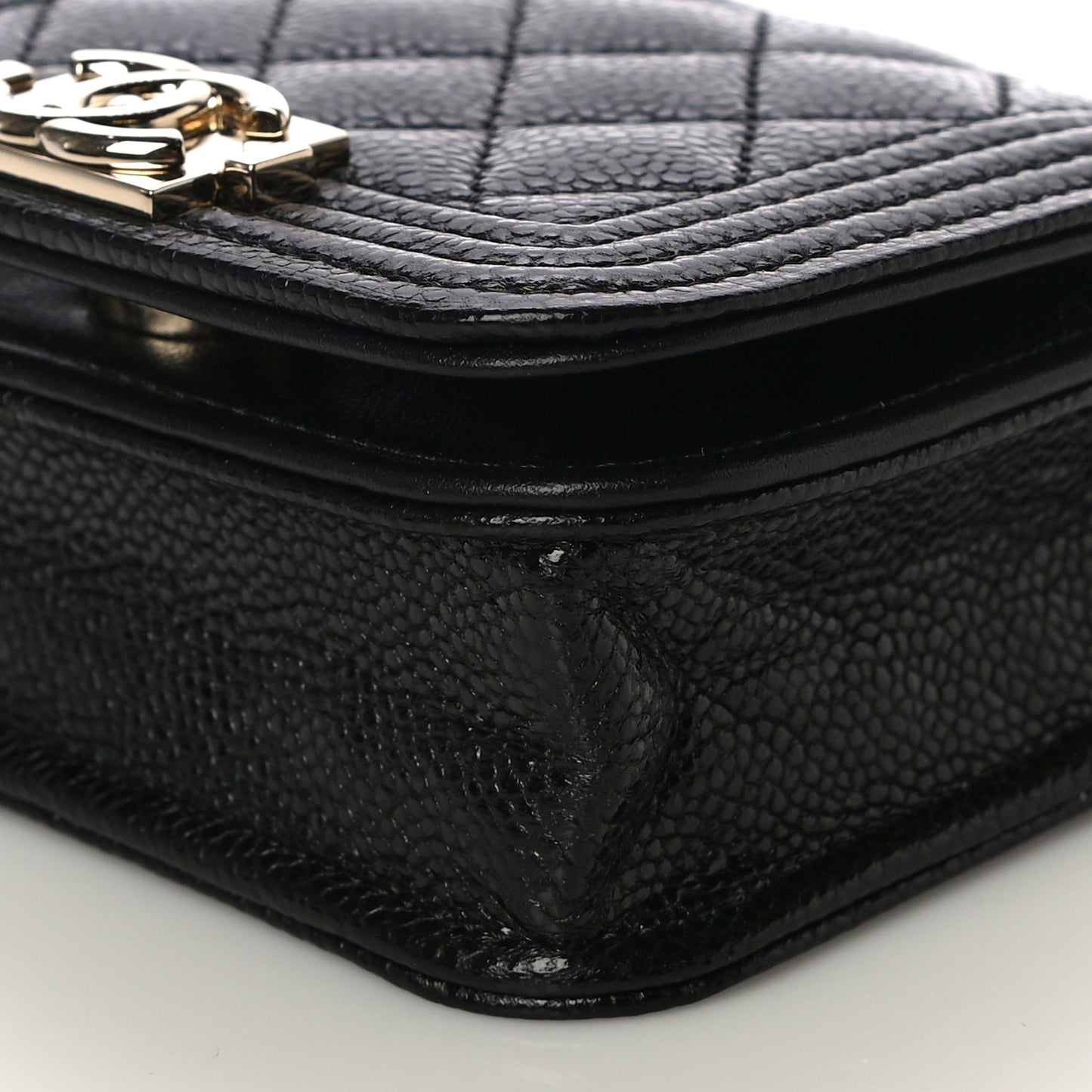 Caviar Quilted Boy Flap Waist Belt Bag Black