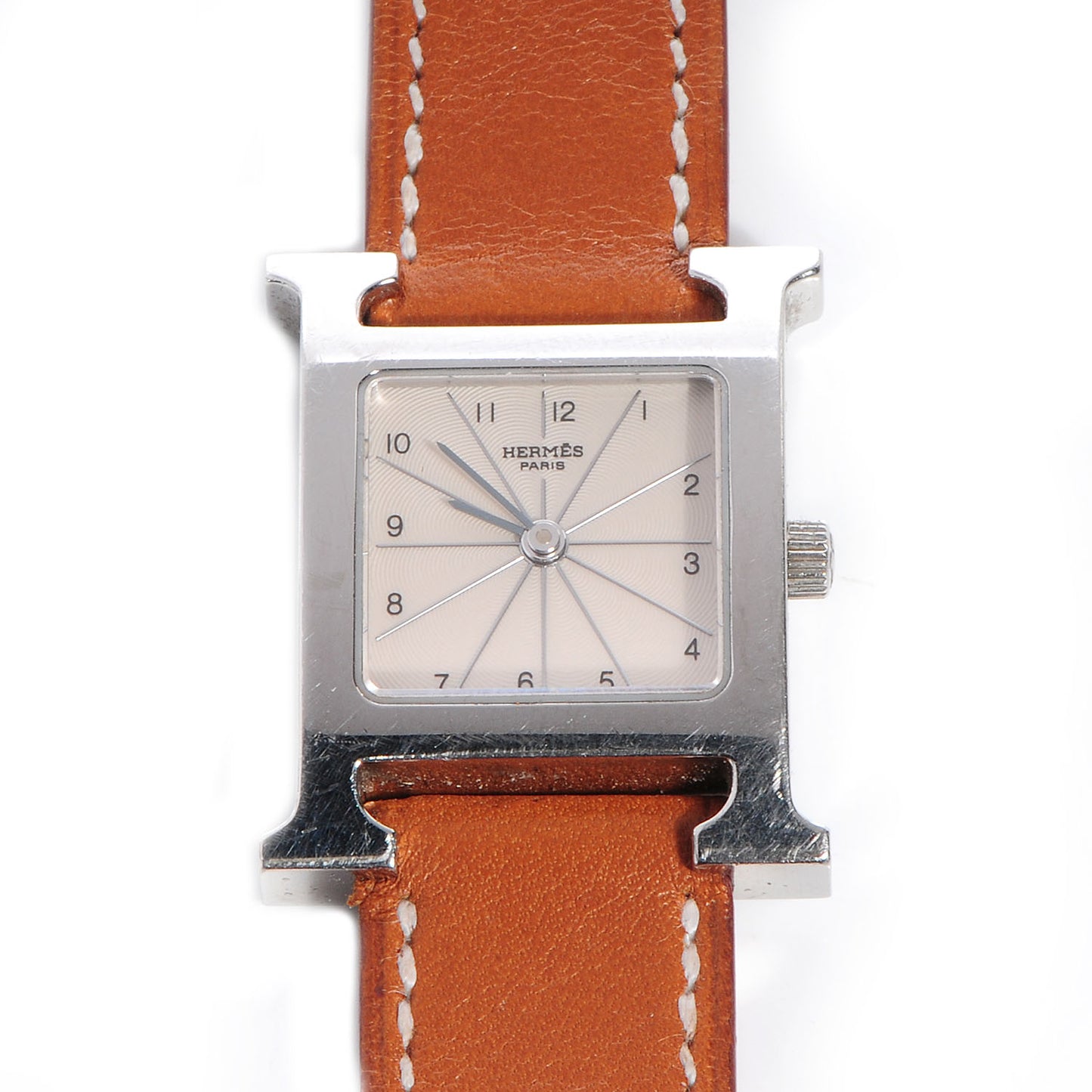Stainless Steel Barenia 21mm Heure H Hour Double Tour Quartz Watch Fauve