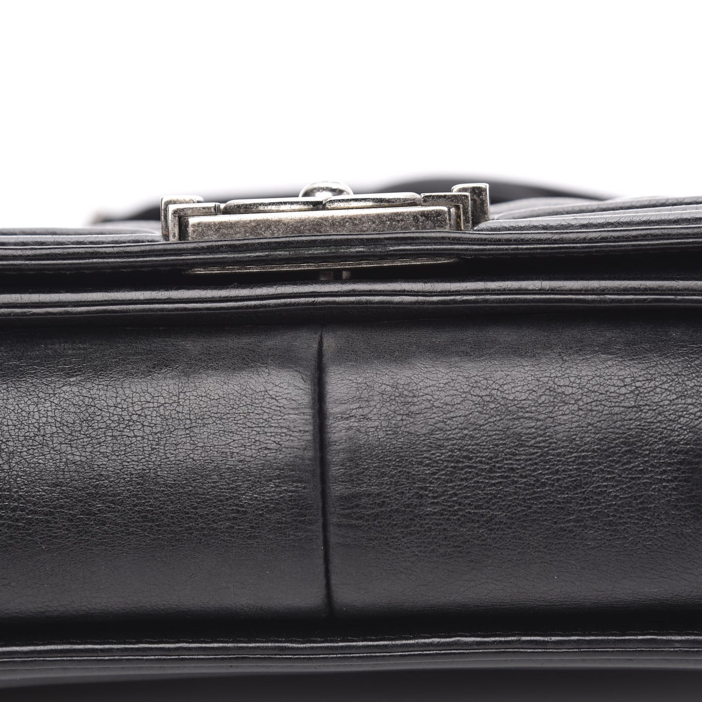Calfskin Double Stitch Medium Boy Flap Black
