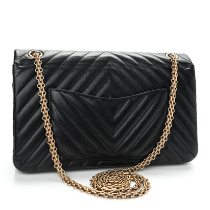 Chanel Sheepskin Chevron Quilted 2.55 Reissue 226 Flap Black 3 of 14