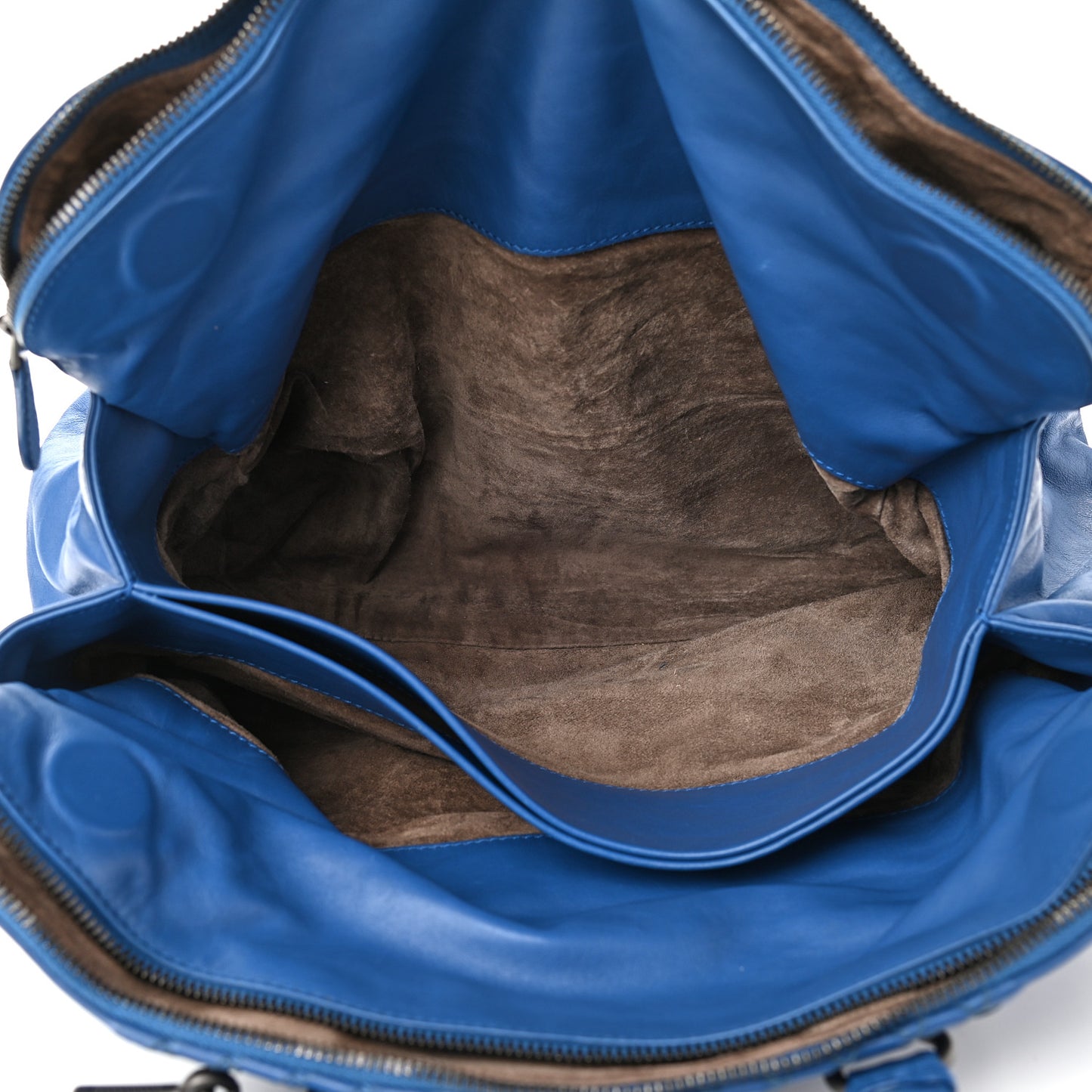Calfskin Intrecciato Large Leggero Tote Blue