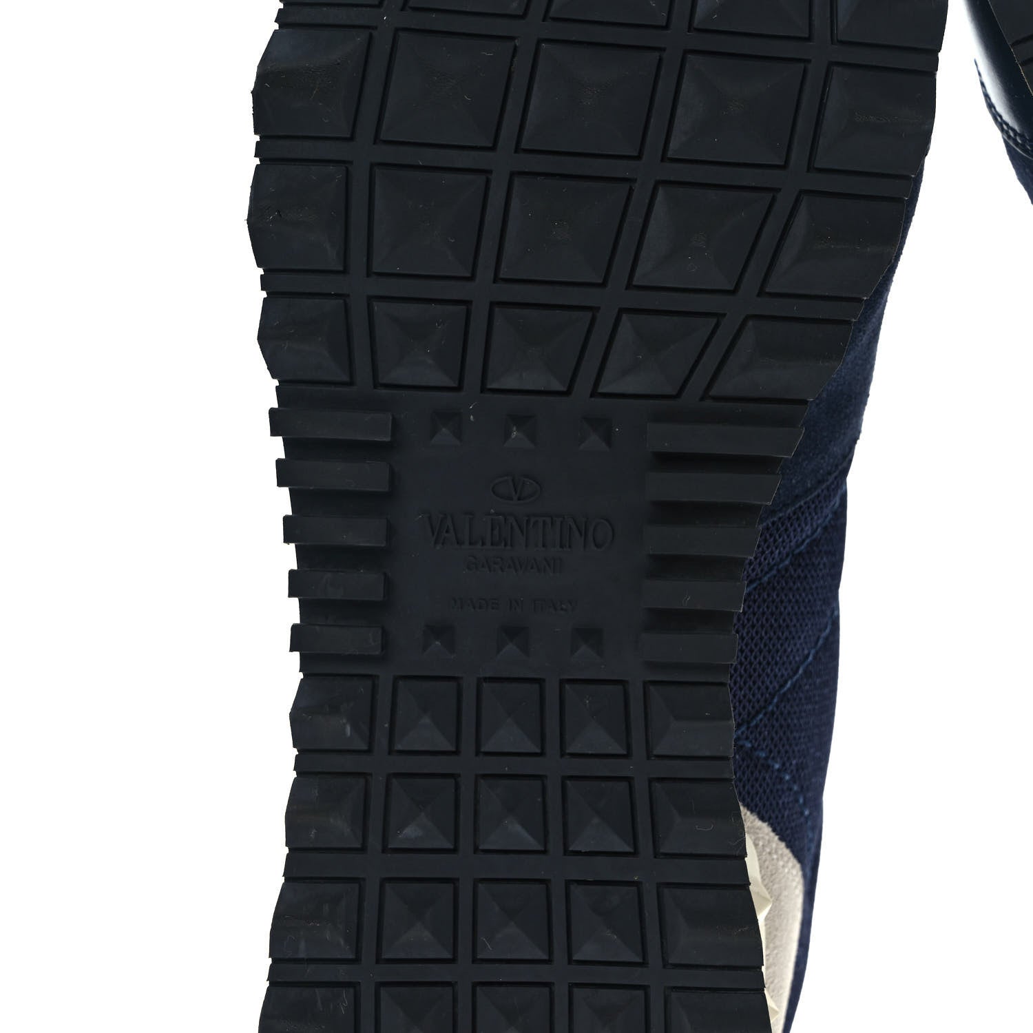 Valentino Garavani Nylon Suede Mens Rockrunner Sneakers 42 Navy 6 of 9