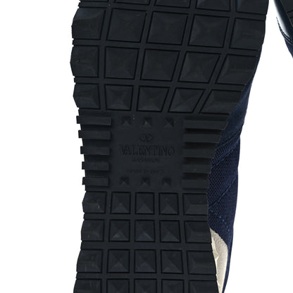 Valentino Garavani Nylon Suede Mens Rockrunner Sneakers 42 Navy 6 of 9