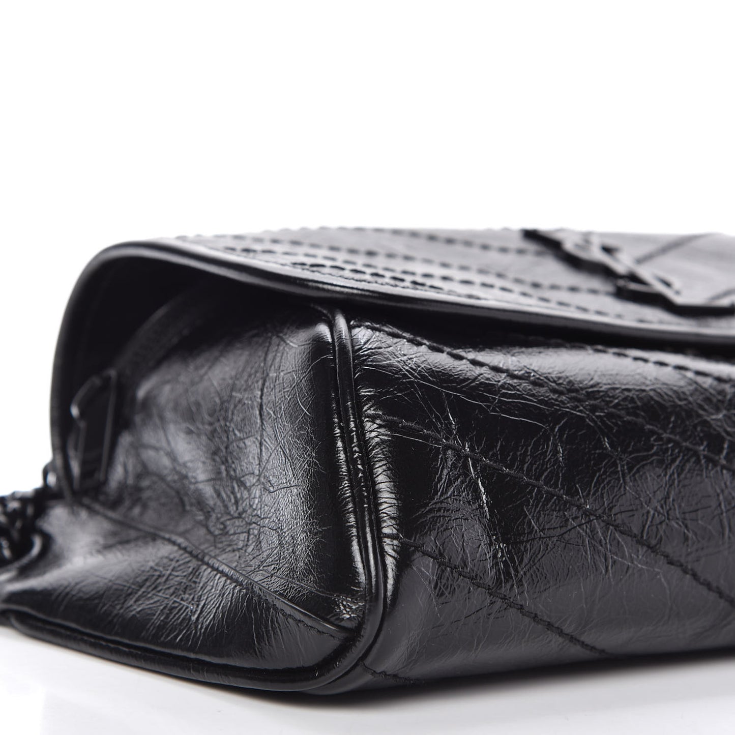 Crinkled Calfskin Matelasse Monogram Niki Body Bag Black