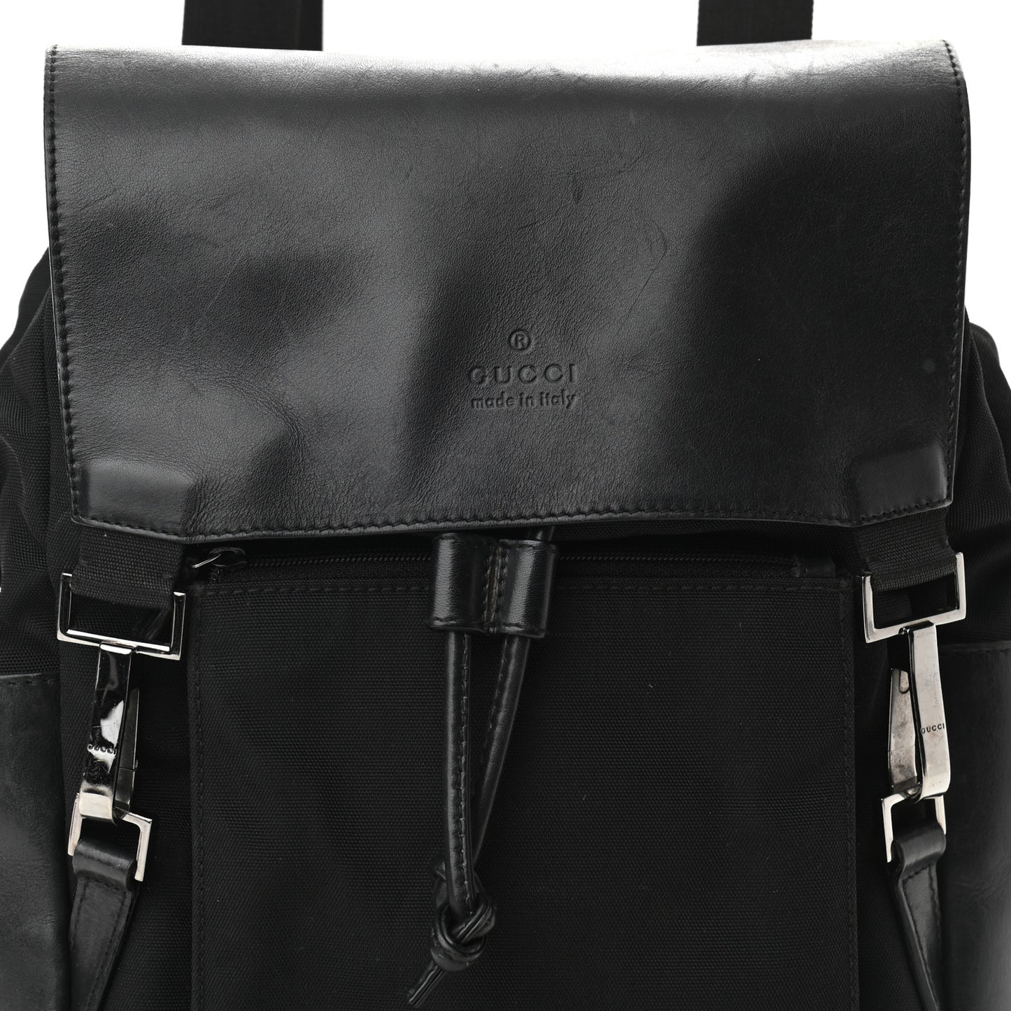 Calfskin Canvas Backpack Black
