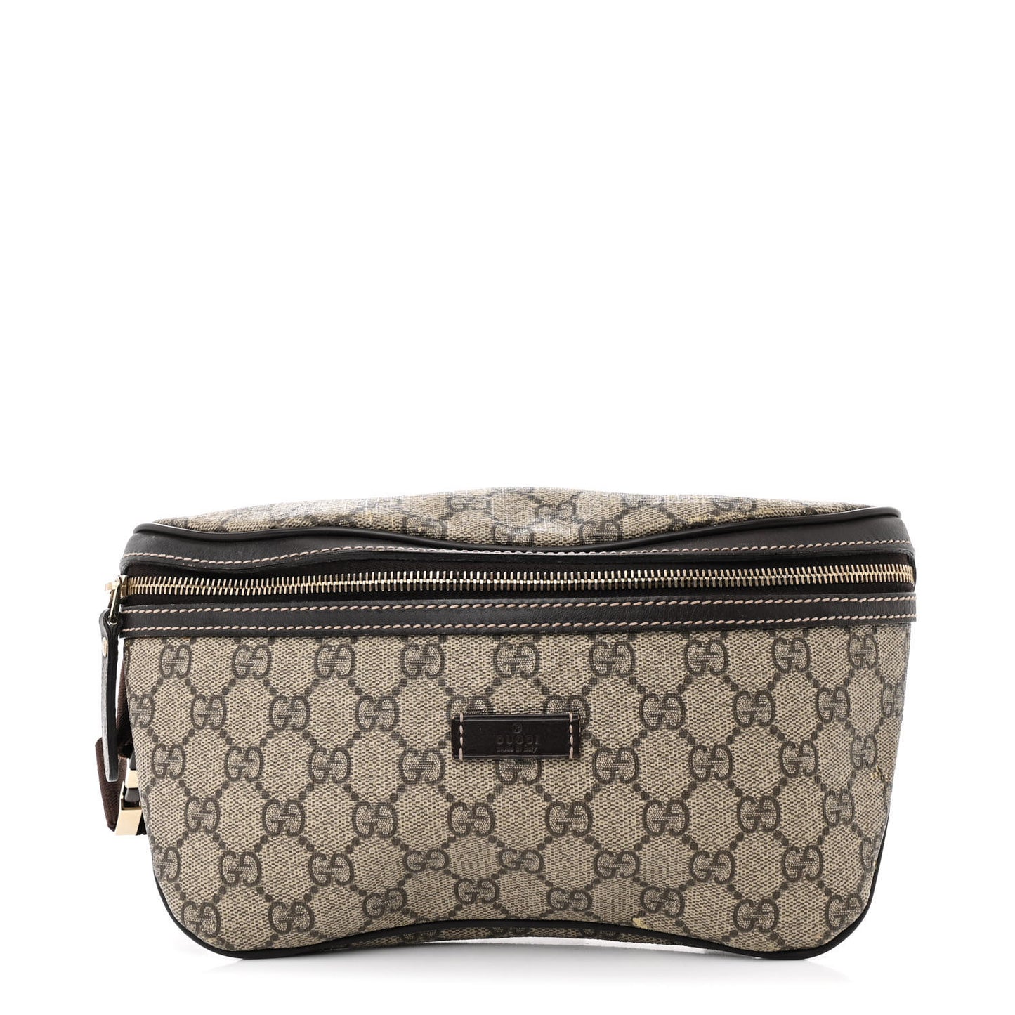 GG Supreme Monogram Belt Bag Dark Brown