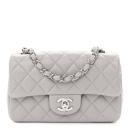 Chanel Lambskin Quilted Mini Rectangular Flap Grey 1 of 10