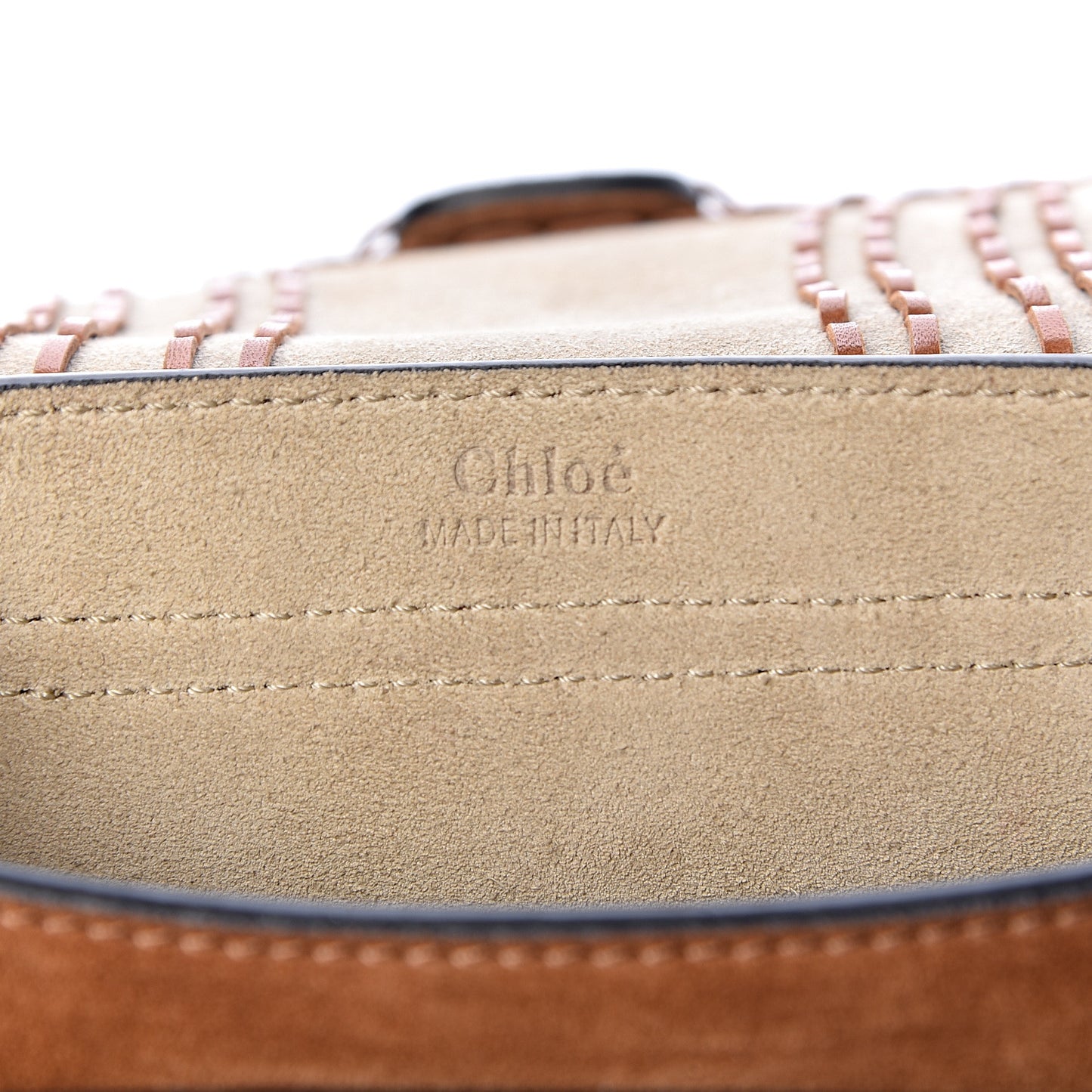 Suede Calfskin Braided Mini Hudson Shoulder Bag Caramel