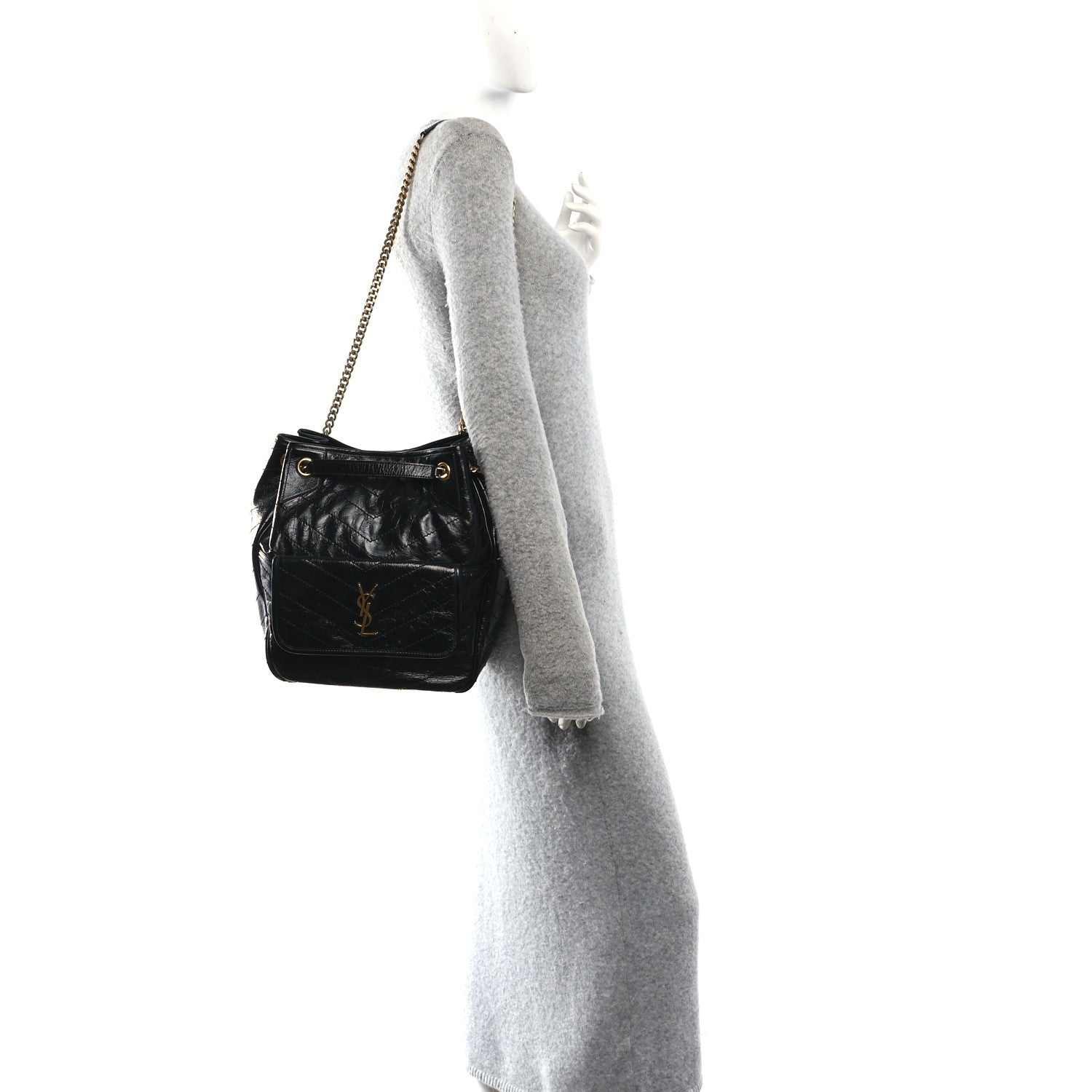 Saint Laurent Crinkled Calfskin Matelasse Monogram Niki Multipocket Shopping Tote Black 2 of 10