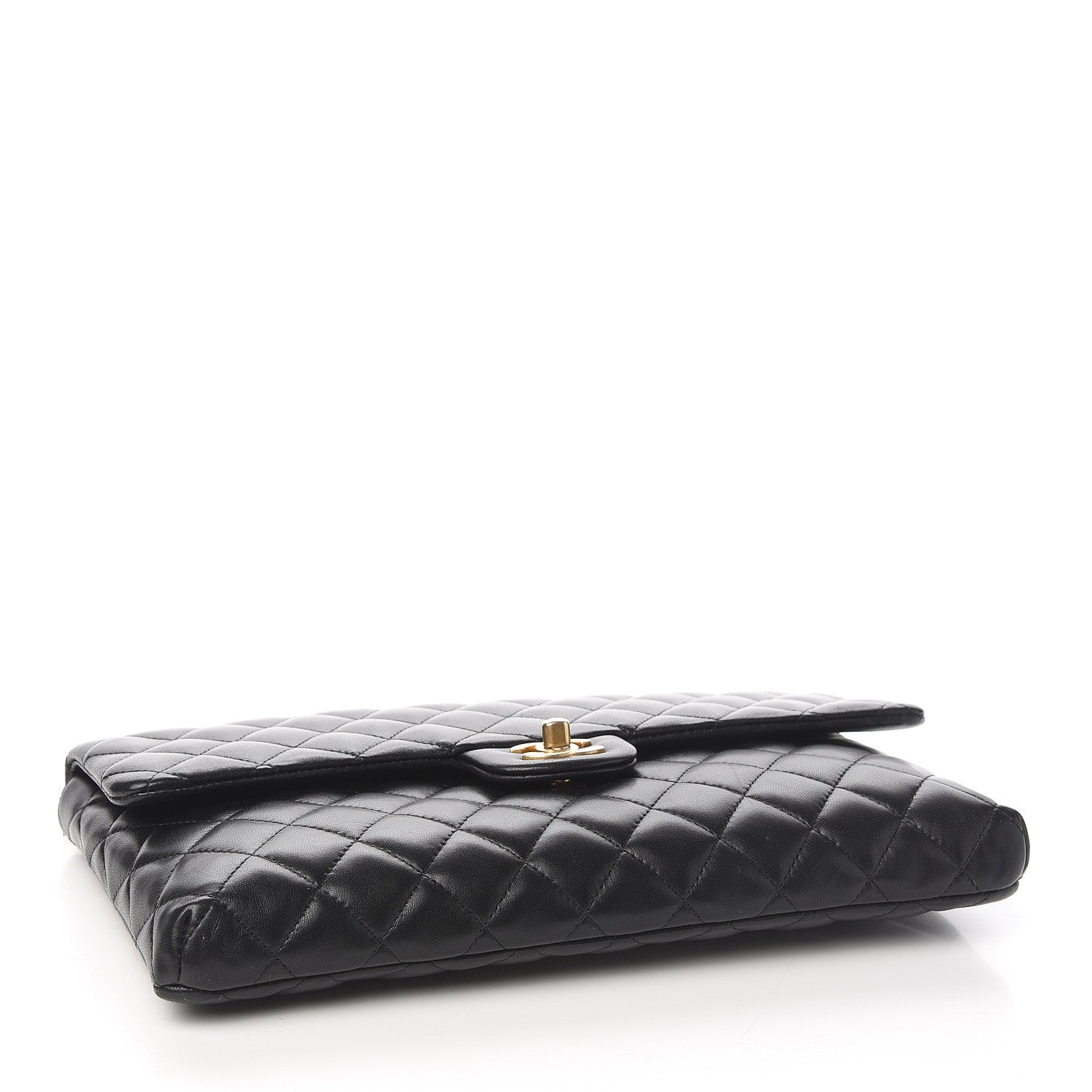 Chanel Lambskin Quilted Flap Clutch Black 3 of 8