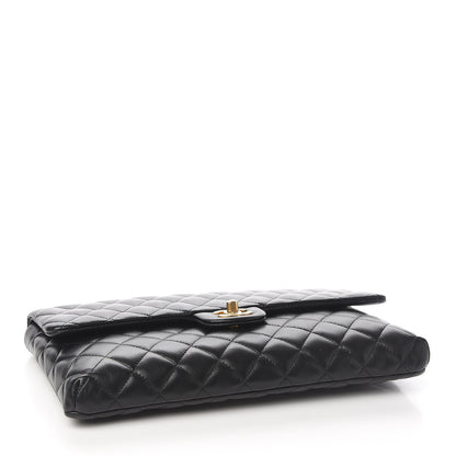 Chanel Lambskin Quilted Flap Clutch Black 3 of 8