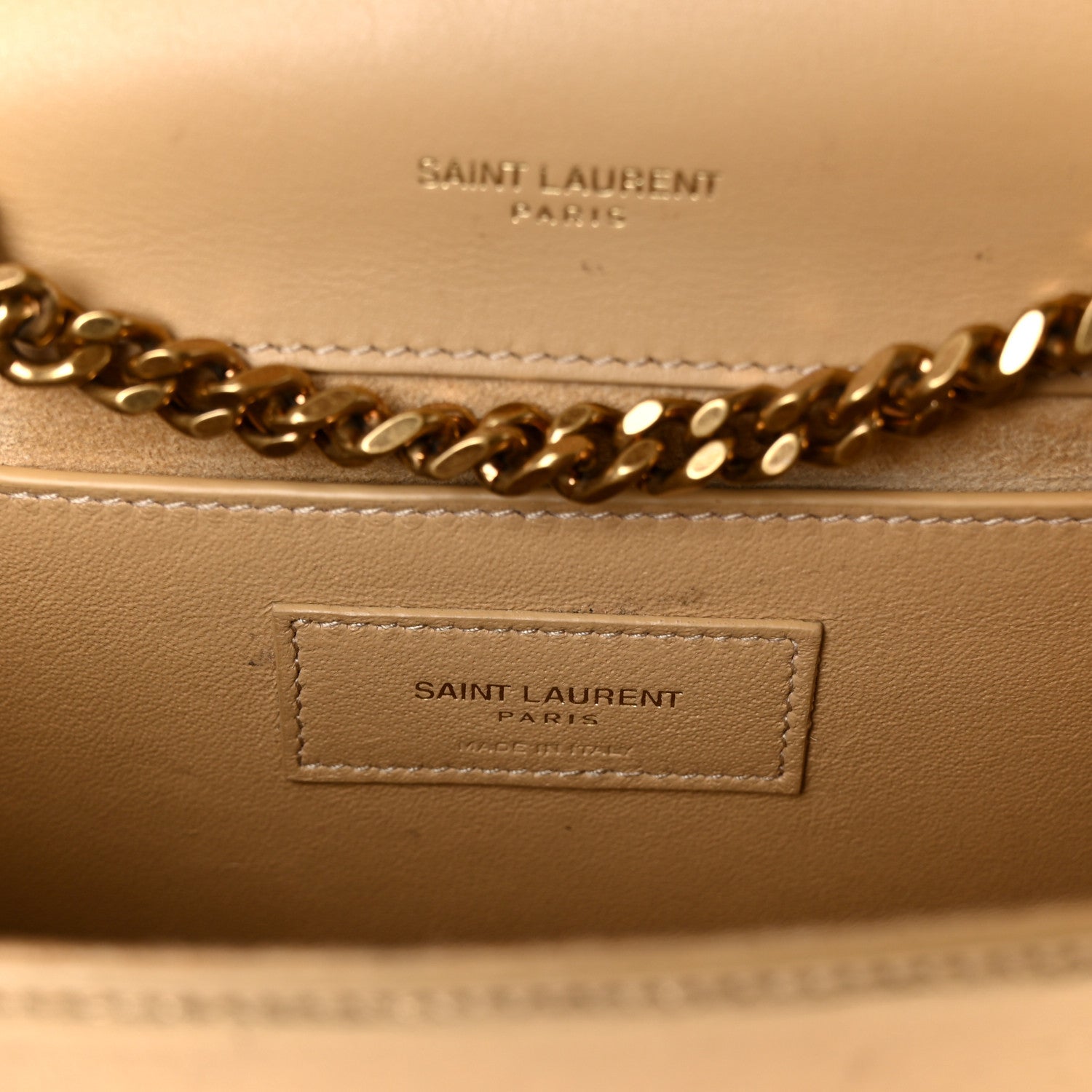 Saint Laurent Metallic Calfskin Small Classic Monogram Kate Tassel Satchel Gold 6 of 11