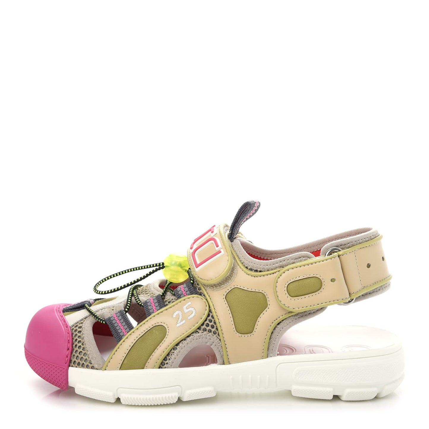Mesh Fabric Tinsel Sport Sandals 36 Loess Sand Box Pink
