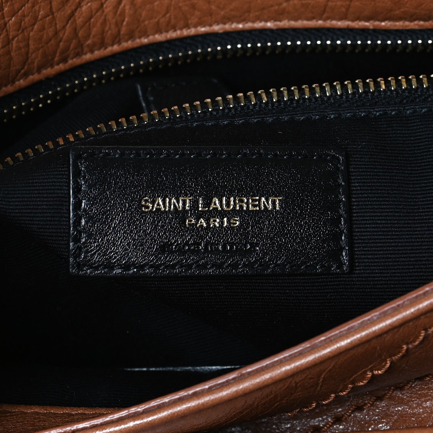 Saint Laurent Crinkled Calfskin Matelasse Monogram Medium Niki Chain Satchel Caramel 5 of 10