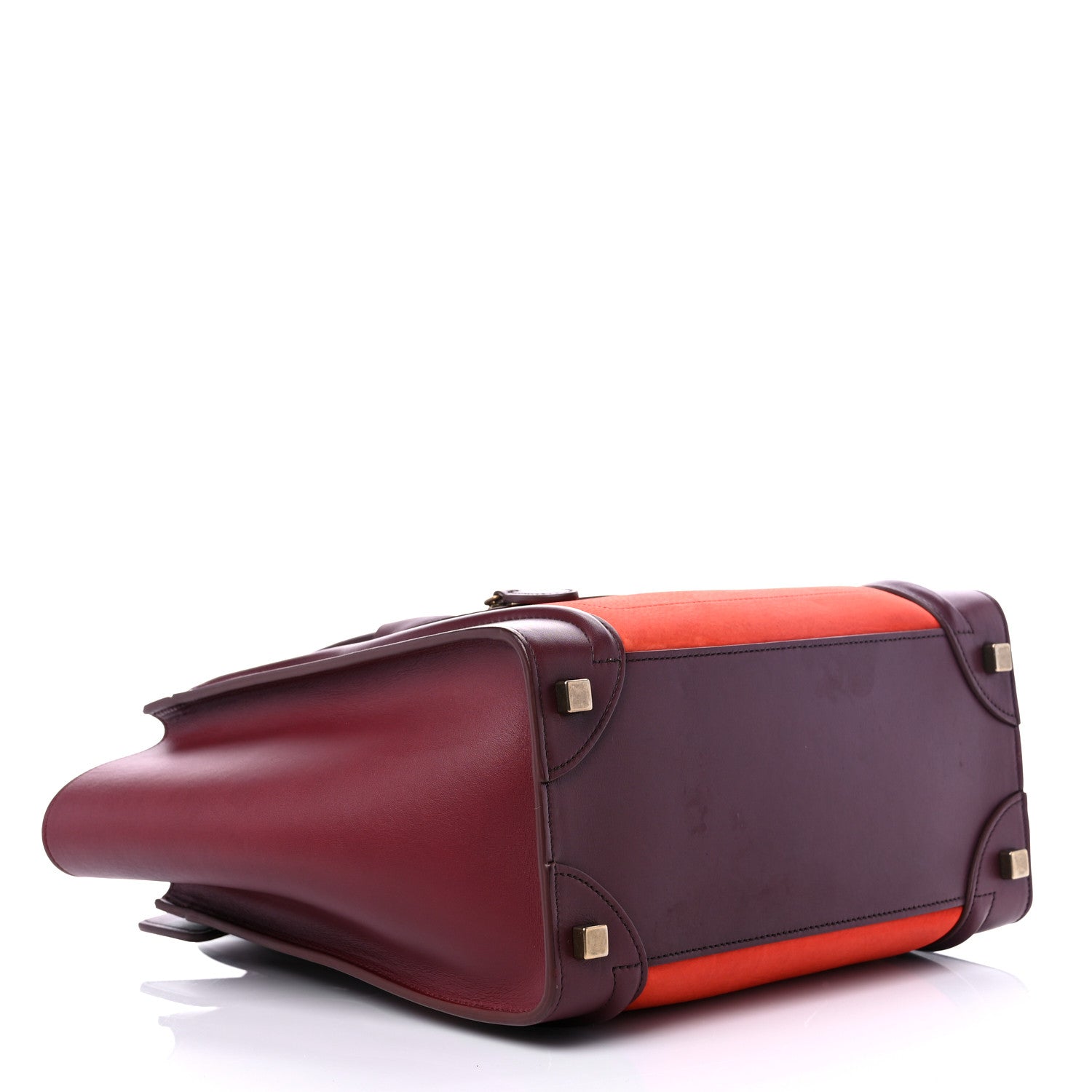Celine Bullhide Calfskin Micro Bi-Color Luggage Vermillion 3 of 10