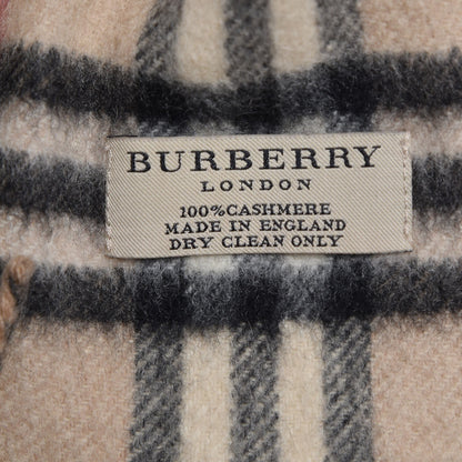 Burberry Cashmere House Check Fringe Scarf Camel 3 of 3