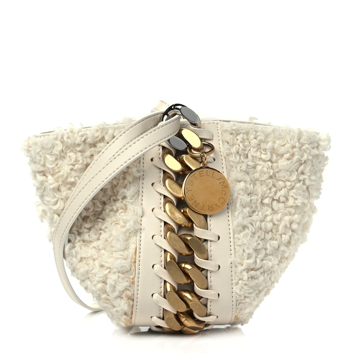 Stella McCartney Eco Alter Nappa Eco Shearling Clutch Natural 1 of 12