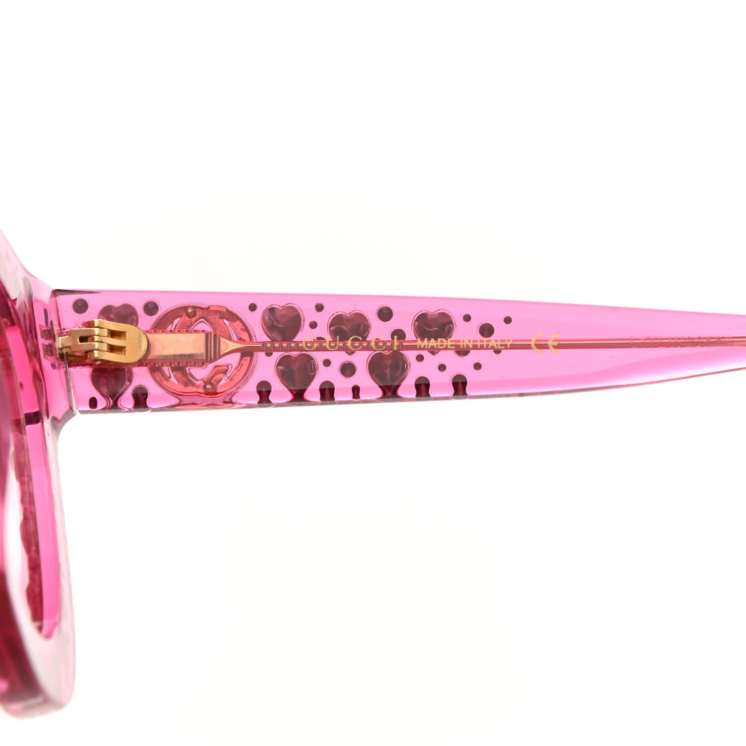 Gucci Acetate Crystal Heart GG0116S Sunglasses Fuchsia 5 of 8