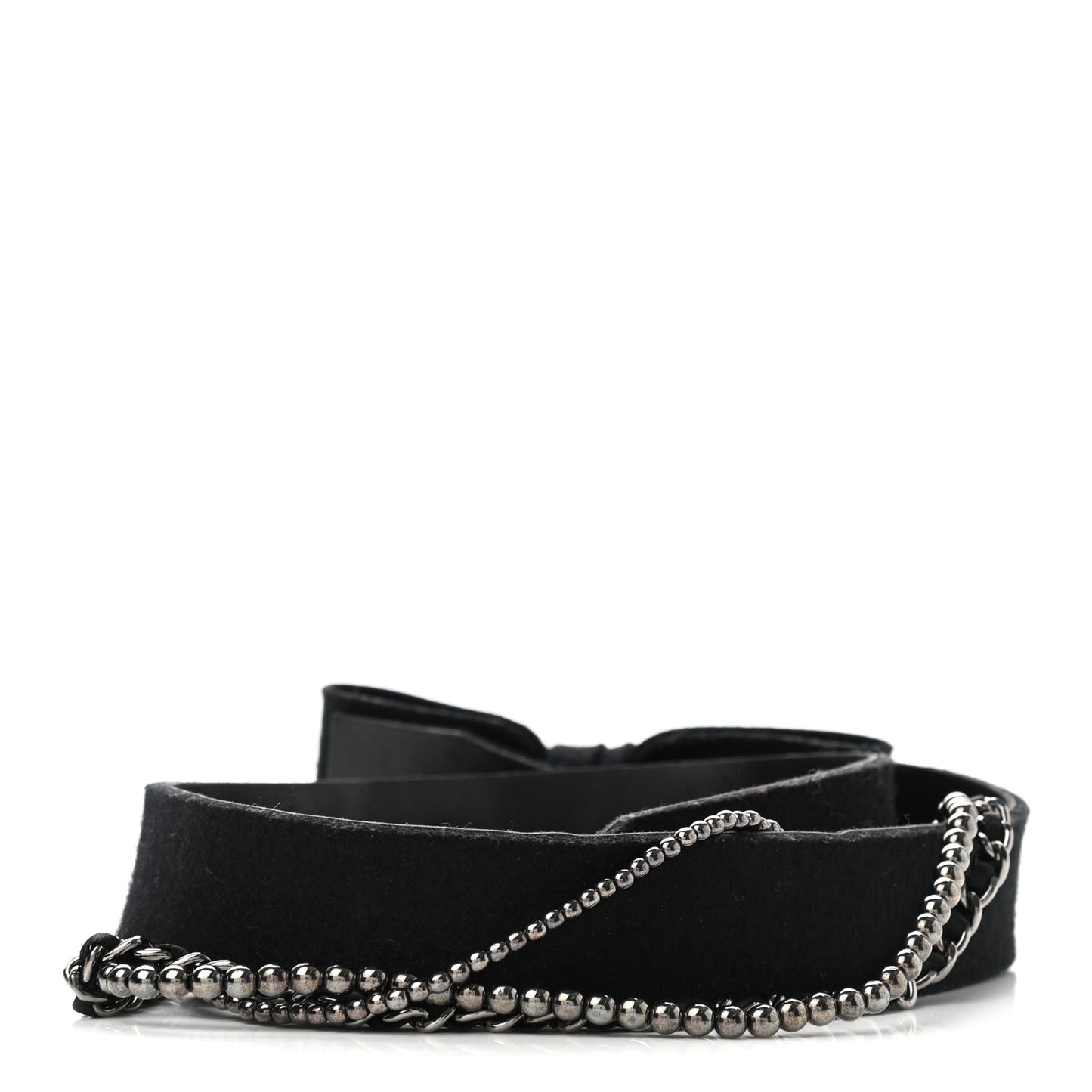 Wool Bow Chain Belt 95 38 Dark Blue