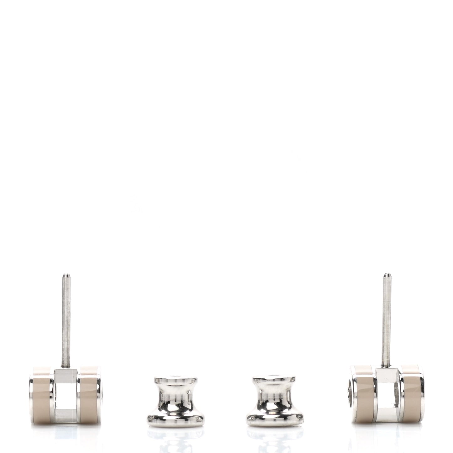Palladium Lacquered Mini Pop H Earrings Marron Glace