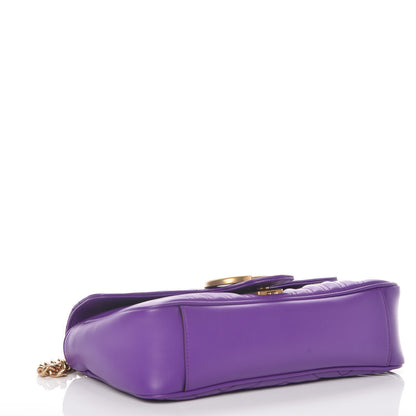 Gucci Calfskin Matelasse Small GG Marmont Shoulder Bag Shine Purple 4 of 9