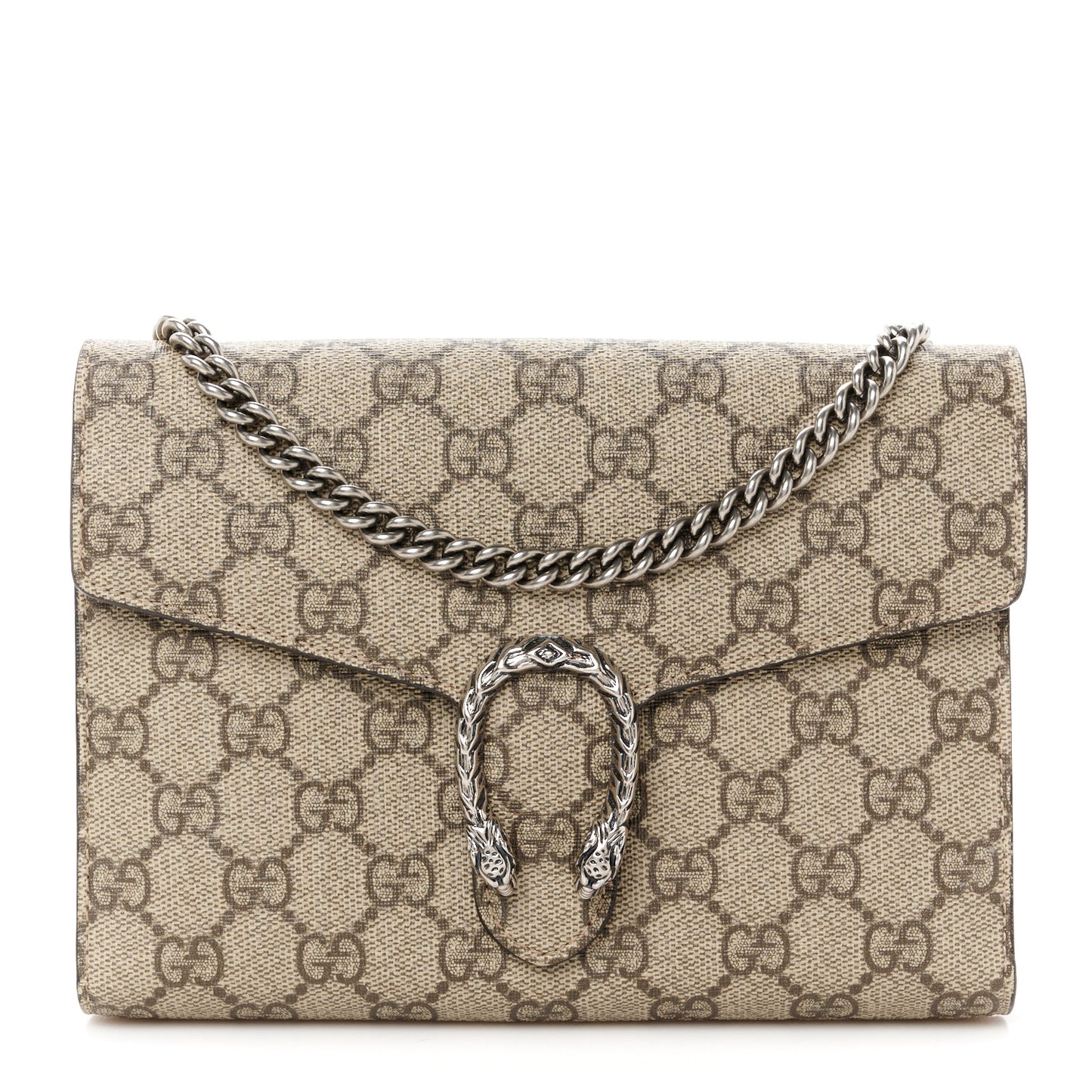 GG Supreme Monogram Mini Dionysus Chain Wallet Beige Taupe