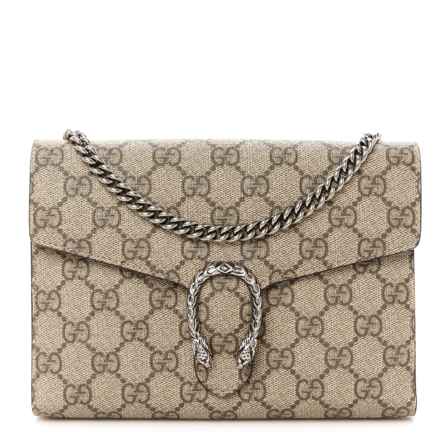 Gucci GG Supreme Monogram Mini Dionysus Chain Wallet Beige Taupe 1 of 11