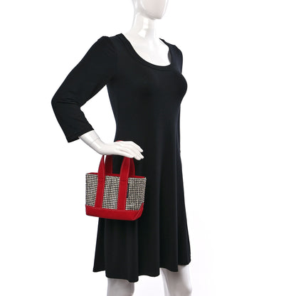 Alexander Wang Mesh Crystal Rhinestone Mini Cruiser Tote Red Silver 2 of 9