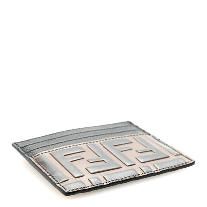 Fendi Vitello Cruise Bi-Color FF 1974 Embossed Card Holder Maya Black 4 of 6