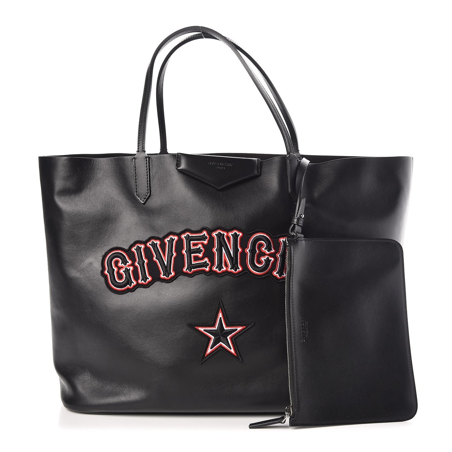 Calfskin Gothic Large Antigona Tote Black